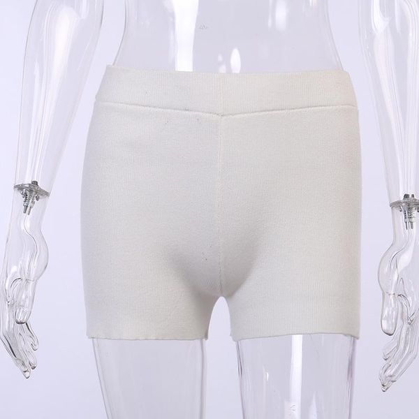 

women's shorts 2021 women solid bodycon slim summer black white kintted, White;black