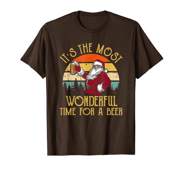 

vintage santa claus it's the most wonderful time for a beer t-shirt, White;black