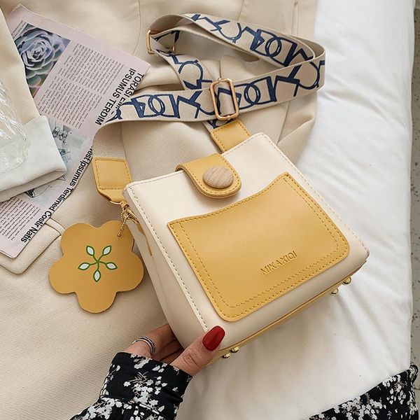 

evening bags qyahlybz band fashion korean women leather bucket shoulder female contrast messenger crossbody handbag