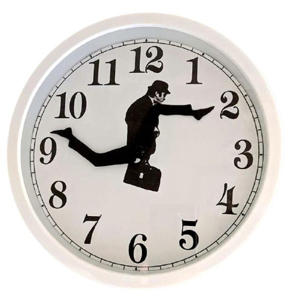 

wall clocks monty python inspired silly walk clock creative silent mute art for home living room decor 25x4cm wwo66