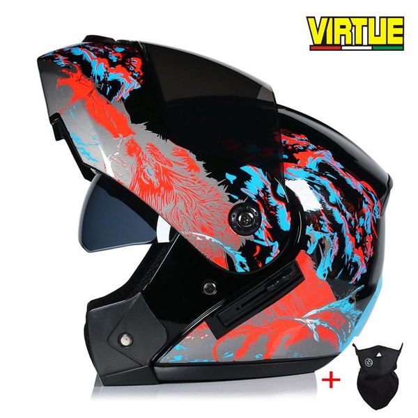 

motorcycle helmets cycling helmet modular flip up abs chopper black&white