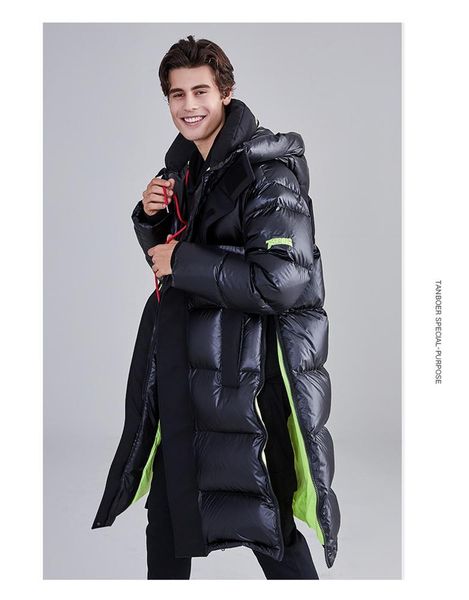 

black wind proof breathable overcoat custom bomber popular long for men down ets