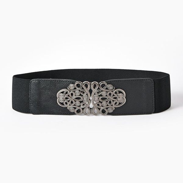 

belts elasticity pu leather elastic wide for women stretch thick waist dress plus size by beltoxfine, Black;brown