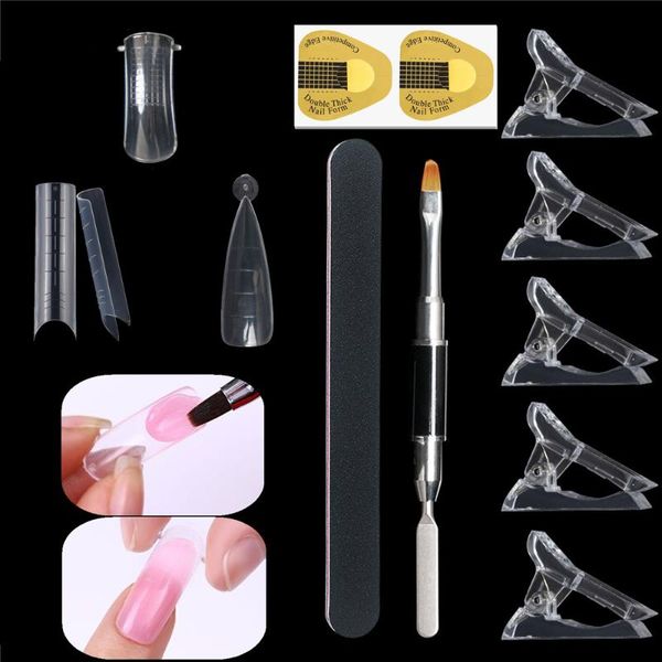 

nail art kits full cover extension forms set clear dual form quick building gel mold tips acrylic manicure