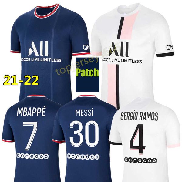

messi mbappe jerseys hakimi sergio ramos 21 22 maillots de football 2021 2022 marquinhos verratti soccer jersey men shirts, White;black