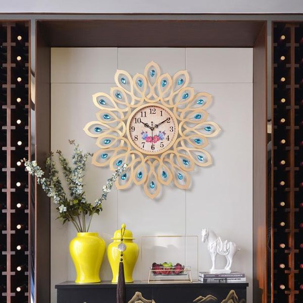 

wall clocks beautiful peacock nordic charts living room bedroom family mute personality fashion decorative