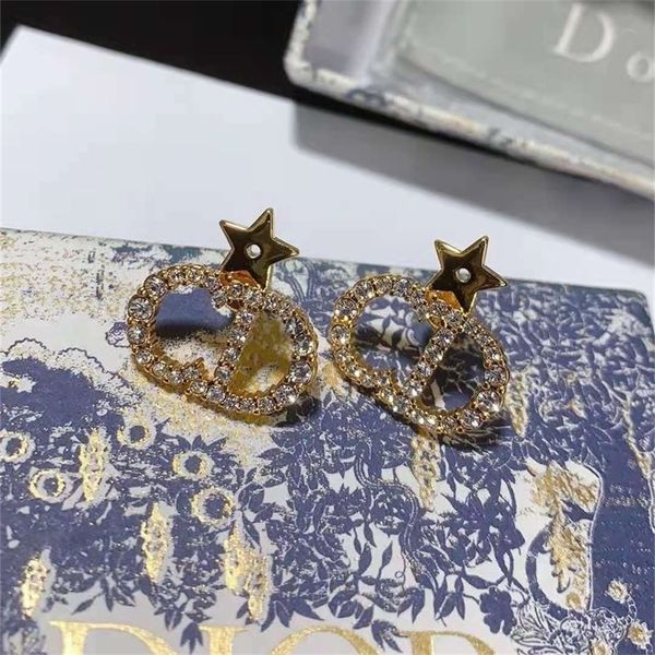 

87% off wholesale shop home full diamond star red earrings creative new simple, Golden