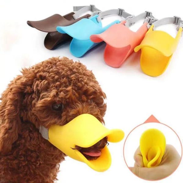 

pet dog mouth cover silicone mask duck anti biting random eating barking apparel