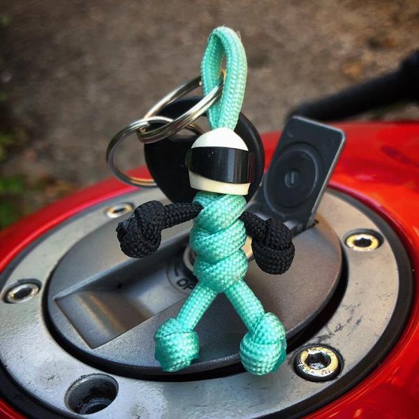

keychains building block key chains biker buddy paracord pendant keychain ultra portable novelty handmade carabiner accessories 550 cord, Silver