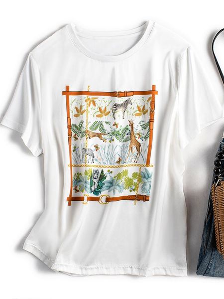 

women's t-shirt women 2021 summer ladies short sleeve patchwork print t shirt graphic female tee t-shirts, White