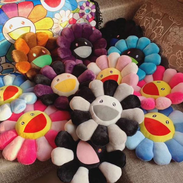 Neue Sonnenblumenkissen weiche Blumengefüllte Puppe süße farbenfrohe Plüschspielzeug Kindergeschenkzimmer Dekoration bequeme Stuhlkissen