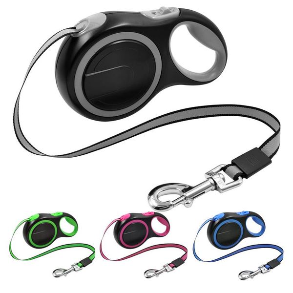 

durable nylon dog leash long pet retractable lead automatic for large dogs extending big walking running leads rope collars & leashes