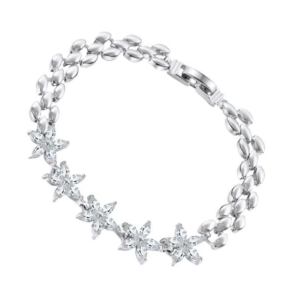 

1pc five-pointed star bangle bracelet decorative crystal hand chain charm bracelets, Golden;silver