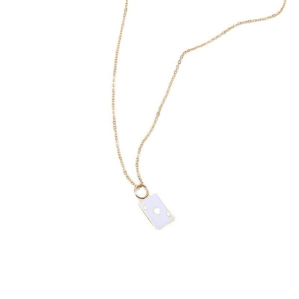 

pendant necklaces stainless steel irregular card hearts and spades necklace hip hop collarbone chain for women accessories 2021 jewellery, Silver