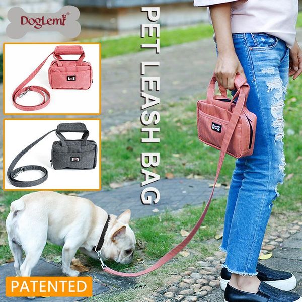 

dog collars & leashes pet cat traction rope belt leash bag puppy walking nylon for small medium waterproof carrier products