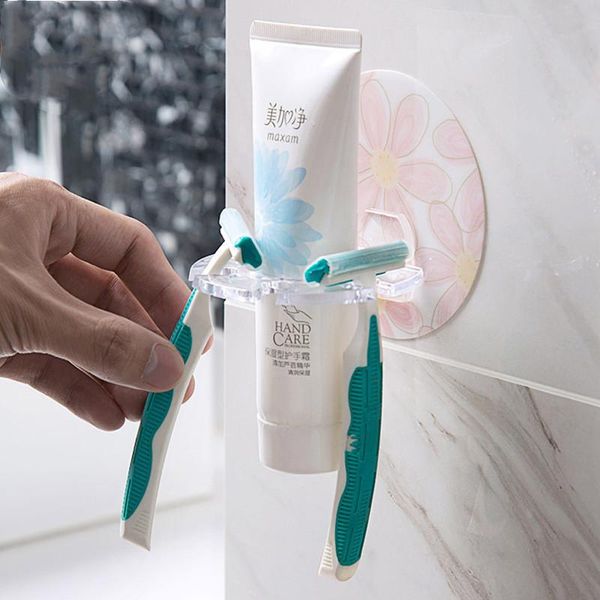

plastic toothbrush holder toothpaste storage rack razor bathroom box accessories tool holders