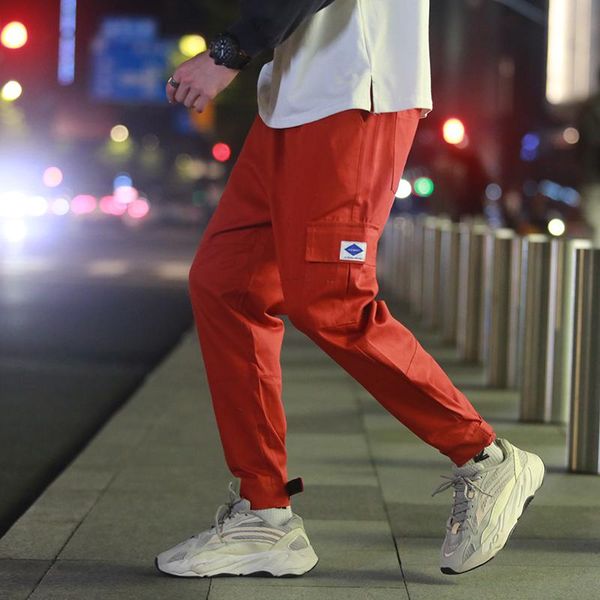 

men cargo pants joggers trousers autumn fashion causal leggings harem pant mens cotton street male men's, Black