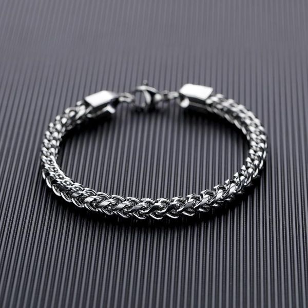 

charm bracelets retro color men accessories 316l stainless steel special fashion cool lobster clasp bangle chians bracelet for anniversary, Golden;silver