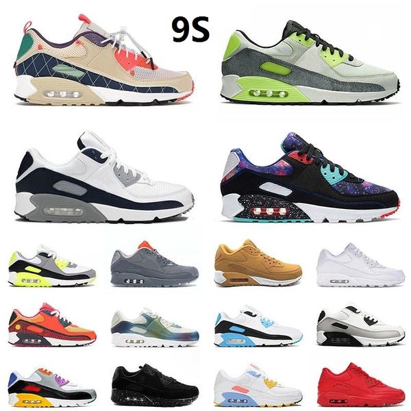 

90 running shoes 90s men women chaussures camo unc usa volt grape infrared triple white black mens trainers outdoor sports sneakers size 36-