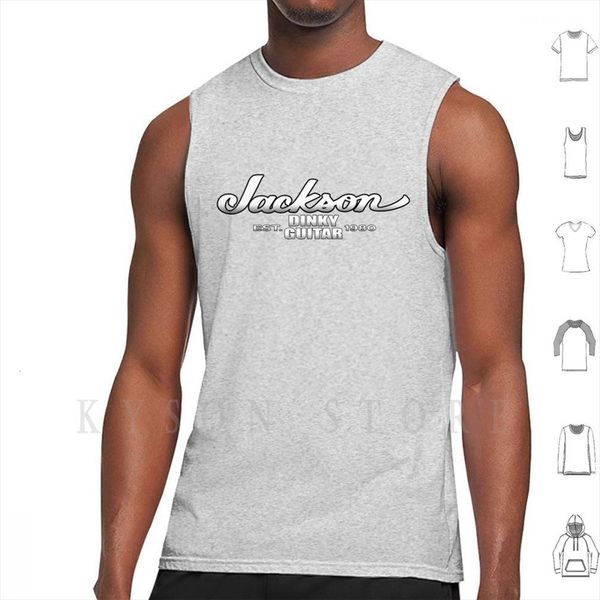 

jackson dinky guitar est 1980 tank vest 100% cotton metal rock music, White;black