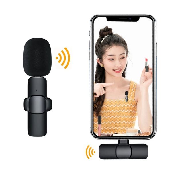 M21 K1 Novo Lavalier Wireless Microfone Portátil Áudio Video Gravação Mic para iPhone Android Jogo ao vivo Câmera do Telefone Móvel