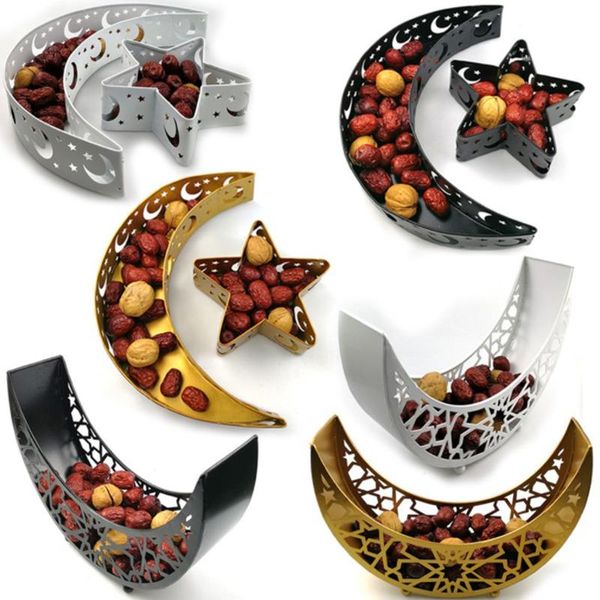 

dishes & plates 1pc crescent moon srar eid ramadan party serving tableware dessert pastry tray display holder decor ornament fruit
