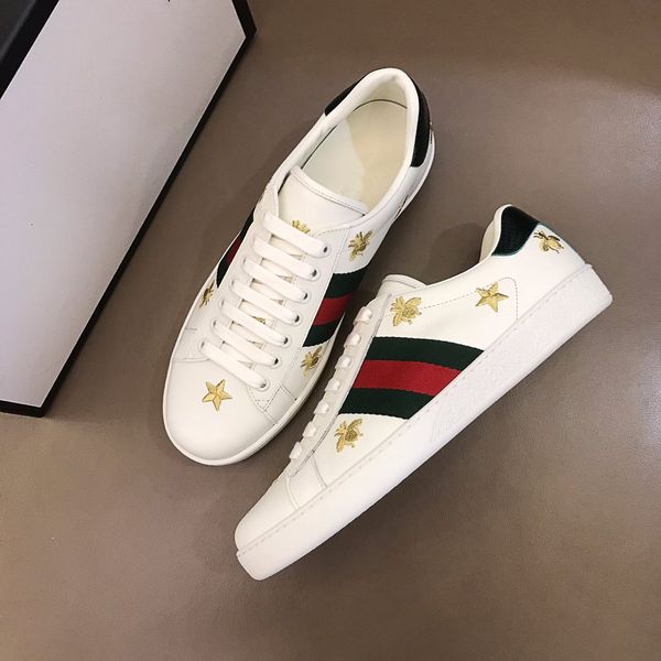 

2021ss couple sneaker true leather luxury designer mens womens lace up sneakers fashion couple trainers designer outdoor leisure shoes size, Black