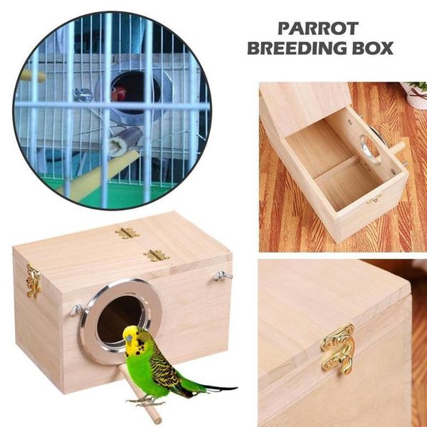 

pet bird house parakeet nest box budgie breeding for lovebirds mating parrotlets wood o0x0 cages