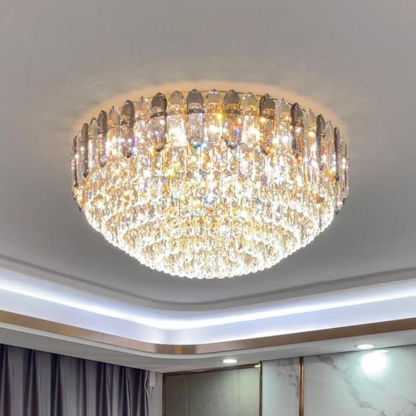 

ceiling crystal chandelier lighting for living room home decor rc dimmable lustre suspension luminaire lamp chandeliers