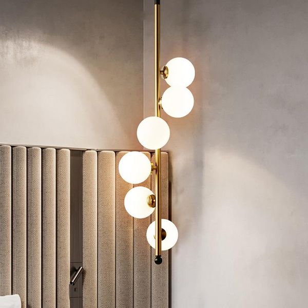 

chandeliers nordic modern home decoration living room glass ball led chandelier bedroom hall floor lamp dining table indoor lighting
