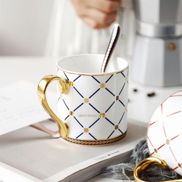 

mugs gold mug 380ml nordic style british ceramic plated porcelain coffee cup bone china milk