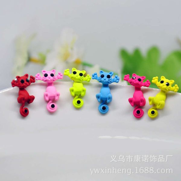 

style color animal cute kitten puncture earrings single price