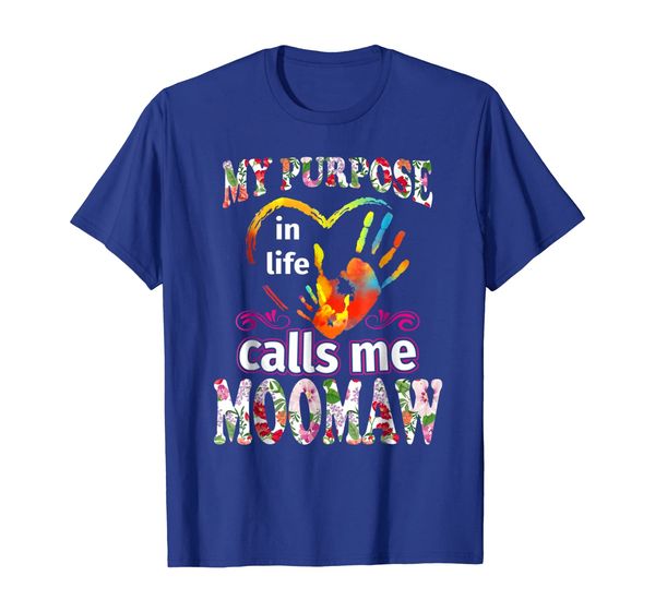 

women my purpose in life calls me moomaw colorful tshirt, White;black