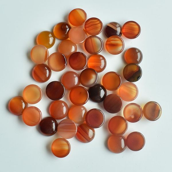 

natural stone 12mm round loose beads opal rose quartz tiger's eye turquoise cabochons flat back for necklace ring earrrings jewelry acc, Black
