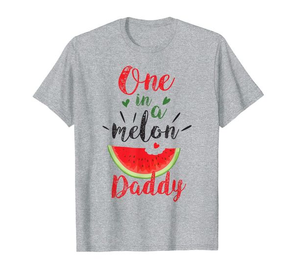 

mens one in a melon daddy watermelon summer shirt father gifts t-shirt, White;black