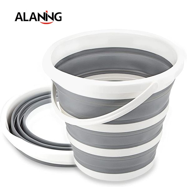 

10 fodabe portabe bucket basin outdoor tourism bucket camping car wash bucket foding round siicone basin bathroom pies