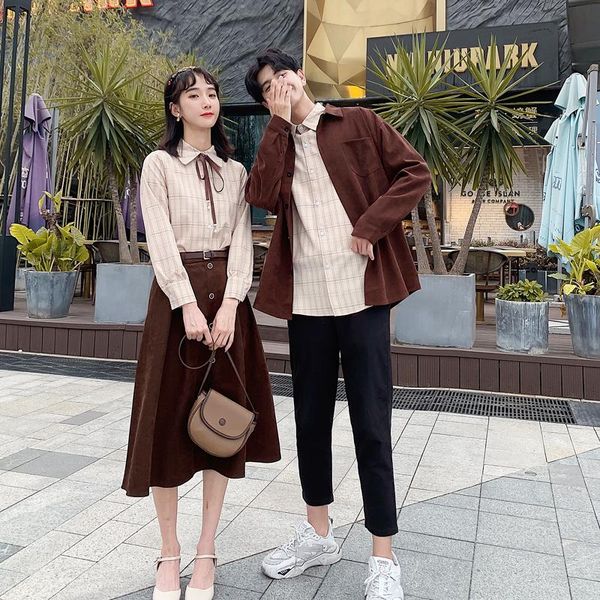 

autumn fine shirt fashion corduroy jacket man couples clothes women's hoodies & sweatshirts, Black