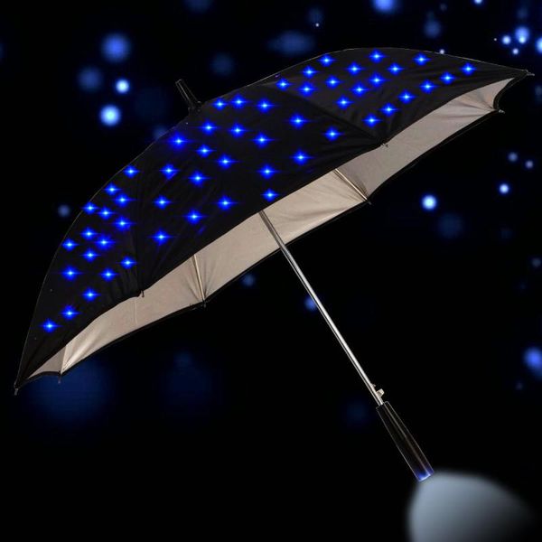 

inch outdoor cool long handled led flashing rain umbrella night protection fashion gift large handle straight flash parasol umbrellas