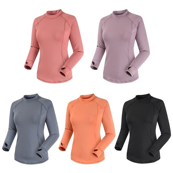 

fashion yoga clothes female lulu beautiful back sports long sleeve quick drying t-shirt, Black