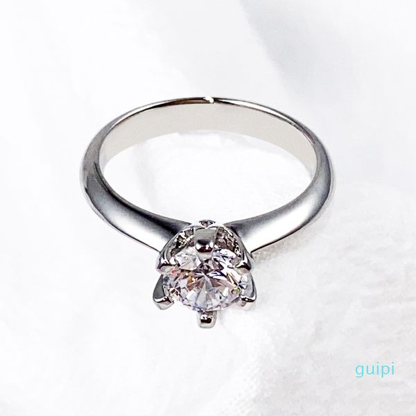 

classic design charm wedding rings woman promise eternal love zircon ring for women fashion dainty engagement jewelry wholesale 2 color, Slivery;golden