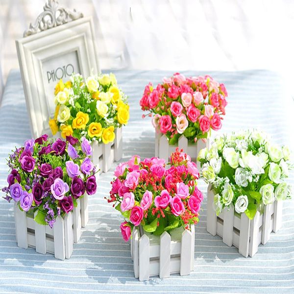 

decorative flowers & wreaths 7 forks 21 small roses bride holding home wild fake stage opening celebration wedding flower wall