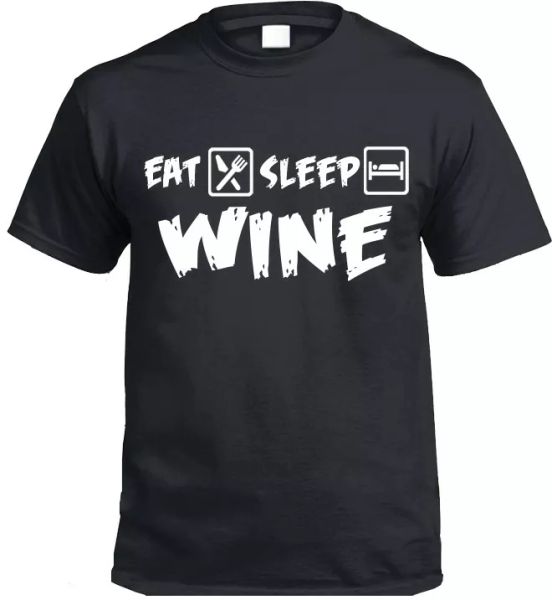 

eat sleep vino camiseta regalo divertido regalo, White;black