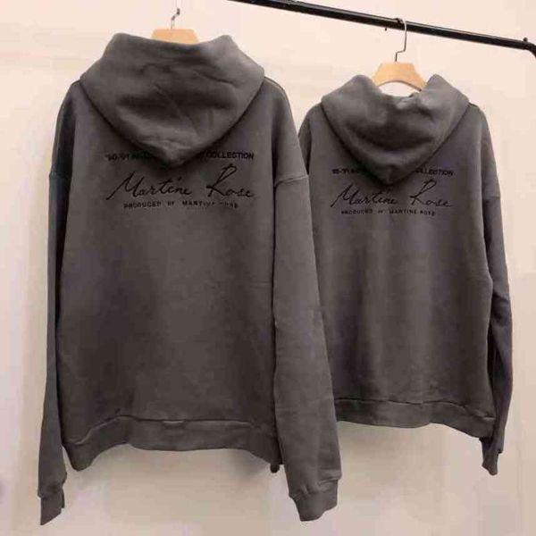 

embroidered hoodie, men's and women's, street clothes, martine rose , smooth polar lining on the back, 1:1, Black