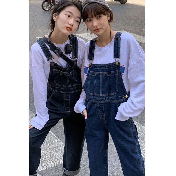 

women's jeans denim strapless korean loose straight tube short leg pants show thin and versatile 39ps, Blue