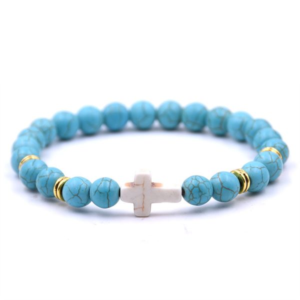 

70% off selling bracelet natural stone white pine stone cross bracelet, Black
