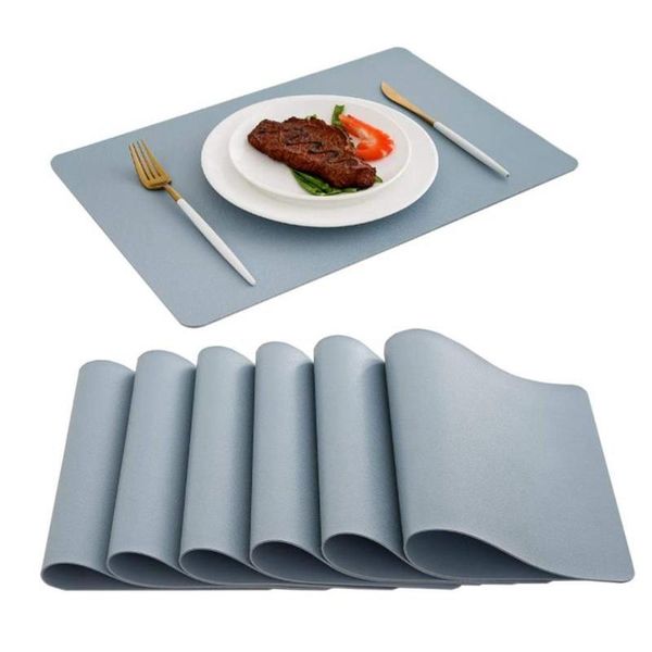 

mats & pads 6pack placemats leather table heat resistant easy to clean waterproof place for kitchen dining