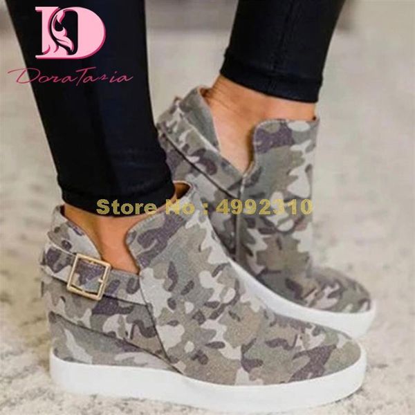 

boots large sizes 43 spring autumn camouflage women shoes fashion ankle, Black