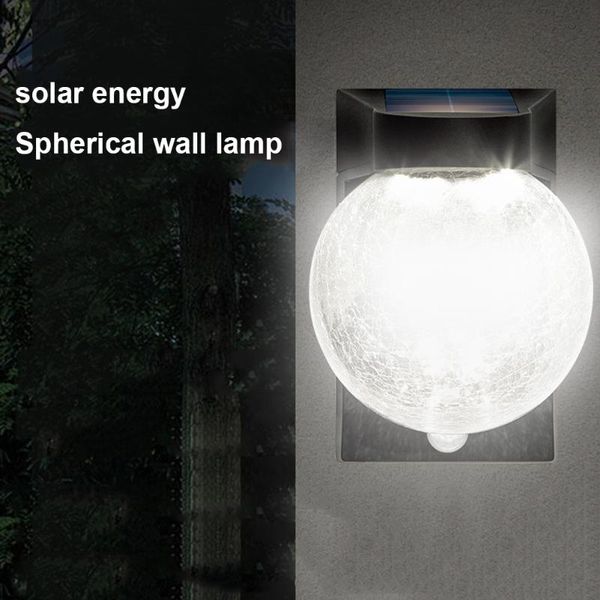 

outdoor wall lamps solar led light garden glass ball column head waterproof street decorative landscape lamp