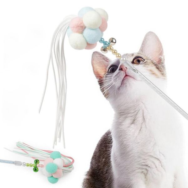 Gato teaser brinquedos gatinho engraçado rodas colorida gatos wand brinquedo acrílico animal de estimação interativo material material