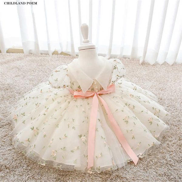 Baby Hochzeit Geburtstag Party Kleid Prinzessin Kinder Kleider Für Mädchen Blume Baby Taufe Taufe Kleid Teenager Mädchen Ballkleid Q0716